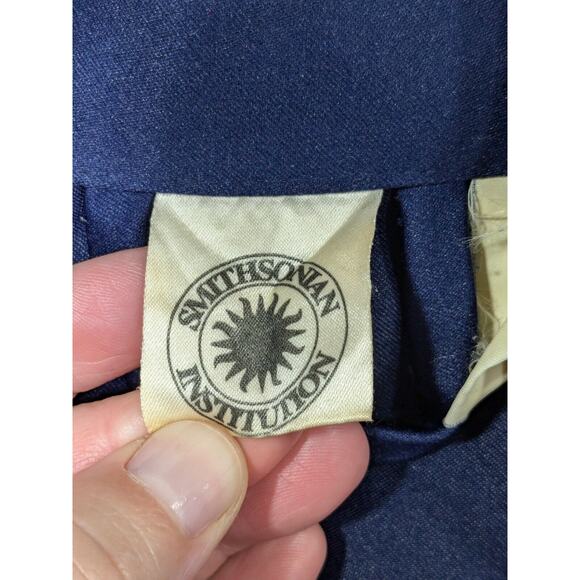 Smithsonian Institution Kimono Womens Small Embroidered Navy Robe Floral Belt - Picture 5 of 11